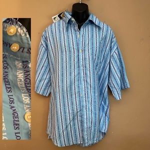 Soul Lot Los Angeles Print Short Sleeve Shirt 2XL New with tags 100% polyester